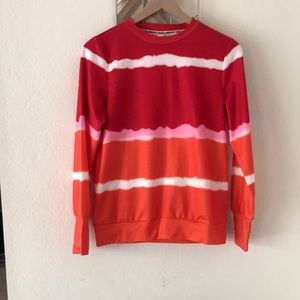 Exclusive tie dye long sleeve crew neck top